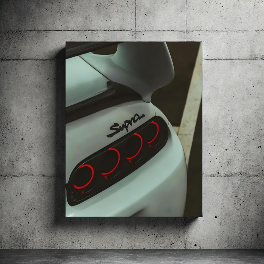 TOYOTA SUPRA MK4 WALL POSTER WITH GLOWING NEON LIGHTS