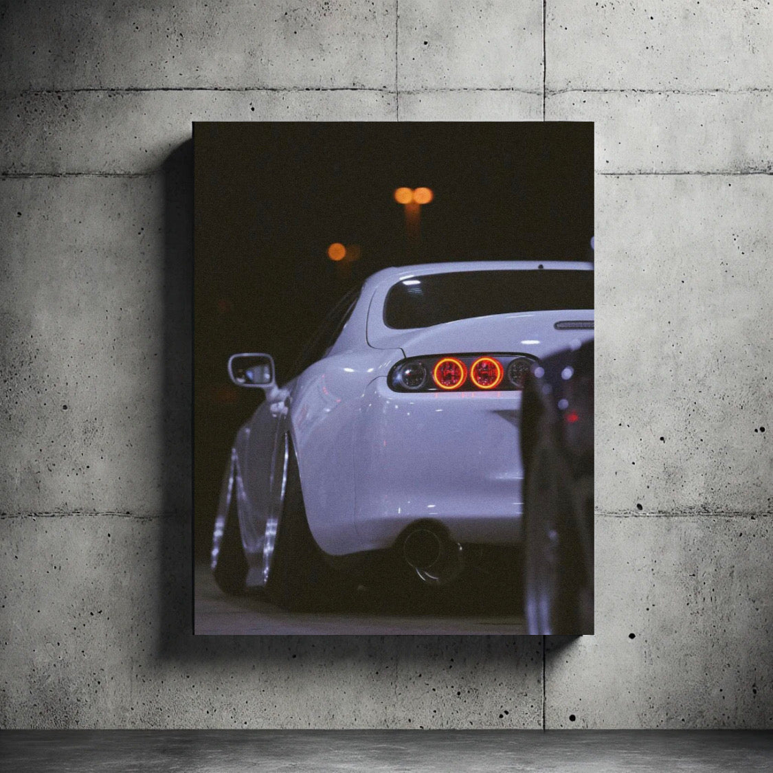 TOYOTA SUPRA MK4 WALL POSTER WITH GLOWING NEON LIGHTS